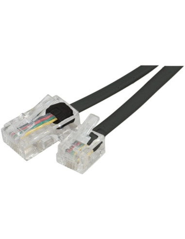 Cordon téléphonique RJ11 / RJ45 noir - 5 m
